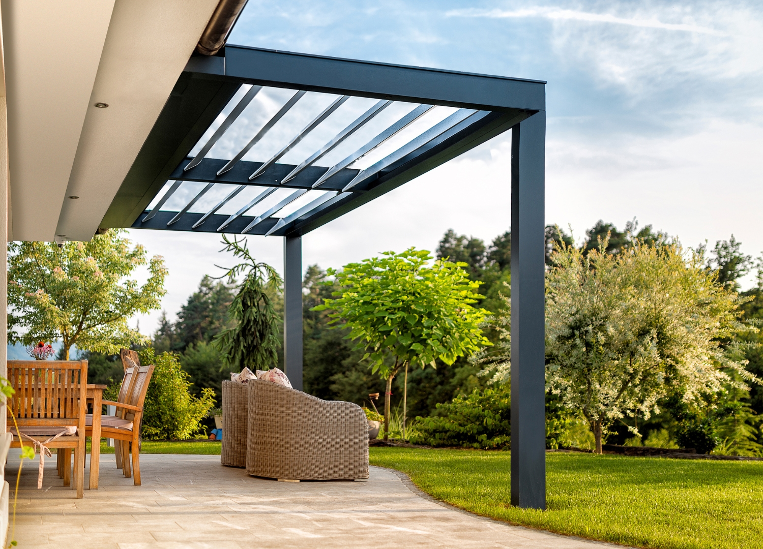 louvred roof pergola